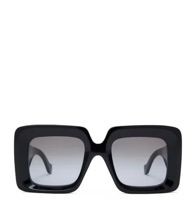 Loewe Bevelled Square Sunglasses In Black