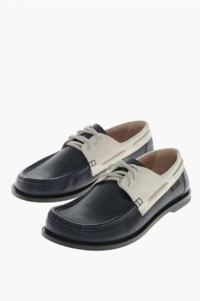 Loewe Bicolor Leather Lace-up Shoes In Multi