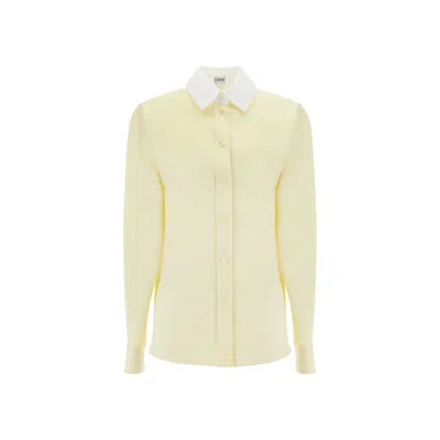 Loewe Bicolor Silk Shirt In Yellow
