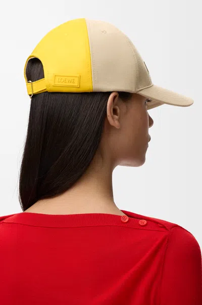 Loewe Bicolour Cap In Cotton Canvas Size: M For Woman In Orange