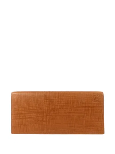 Pre-owned Loewe Bifold Textured Wallet In Brown