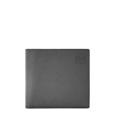 Loewe Bifold Wallet In Soft Grained Calfskin In Gray