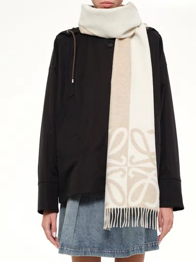 Loewe Big Anagram Scarf In Neutral