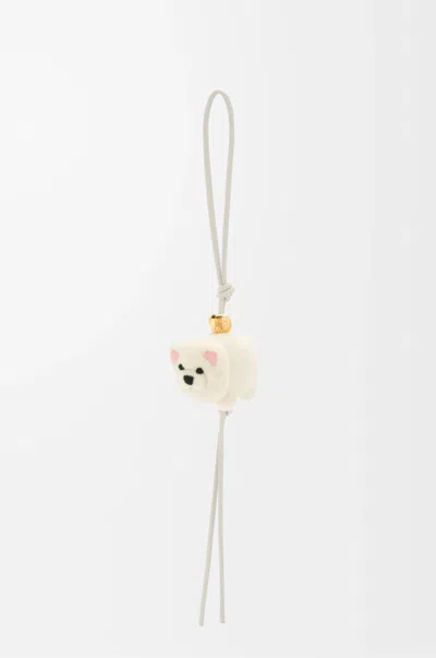 Loewe Bijou De Sac Chow-chow En Feutre Et Cuir Pour Femme In Metallic