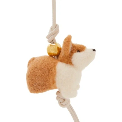 Loewe Bijou De Sac Corgi En Feutre Et Cuir De Veau In Multi