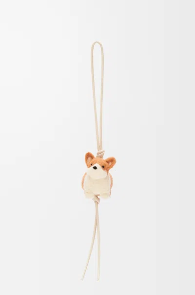 Loewe Bijou De Sac Corgi En Feutre Et Cuir Pour Femme In Transparent