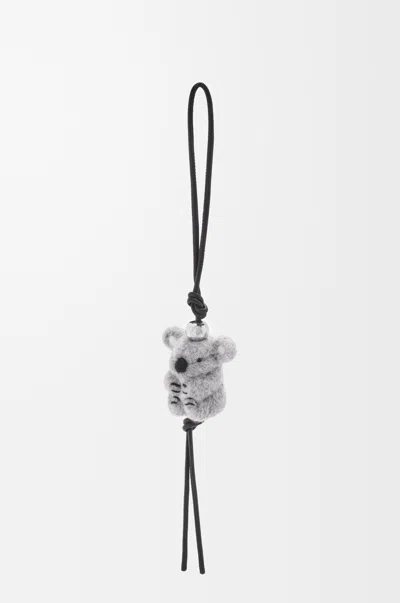 Loewe Bijou De Sac Koala En Feutre Et Cuir Pour Femme In Gold