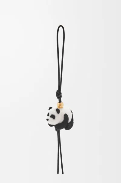 Loewe Bijou De Sac Panda En Feutre Et Cuir Pour Femme In Gray