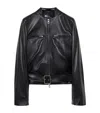 Loewe Leather Biker Jacket In Black