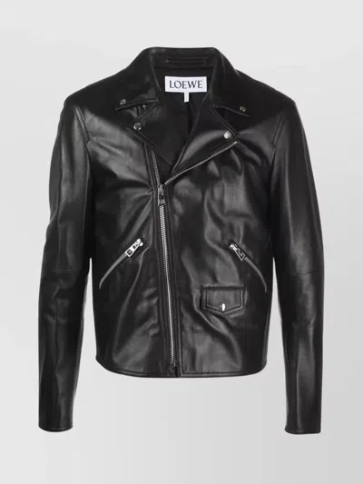 Loewe Biker Jacket With Notched Lapels And Front Pockets
