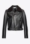 Loewe Biker Leather Jacket In Black