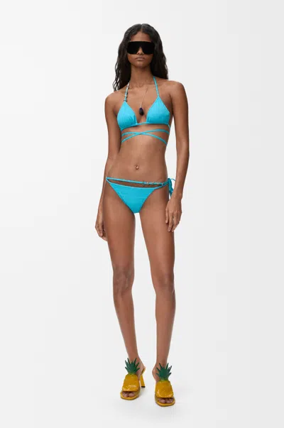 Loewe Bikini Top In Technical Jersey Size:l For Woman In Blue