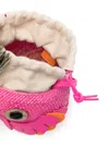 Loewe X Paula's Ibiza Bird Bag In Iraca Palm With Leather Strap In Pink