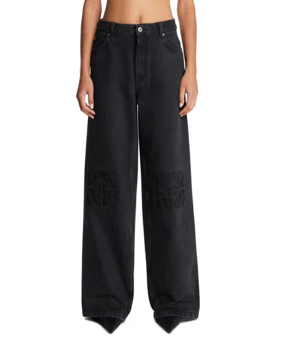 Loewe Black Anagram Baggy Jeans
