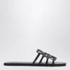 Loewe Petal Anagram Slides In Soft Calfskin In Black