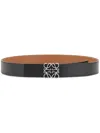 Loewe Cintura Reversibile Anagram Con Fibbia Argento In Black