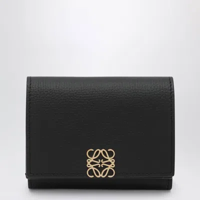 Loewe Black Anagram Trifold Wallet In Leather