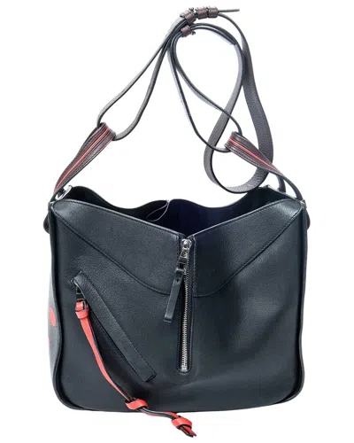 Loewe Black & Red Calfskin Leather Small Polka Dot Hammock