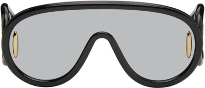 Loewe Black & Silver Wave Mask Sunglasses