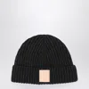 Loewe Logo Patch Cashmere Beanie In Gray