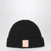 Loewe Logo Patch Cashmere Beanie In Gray