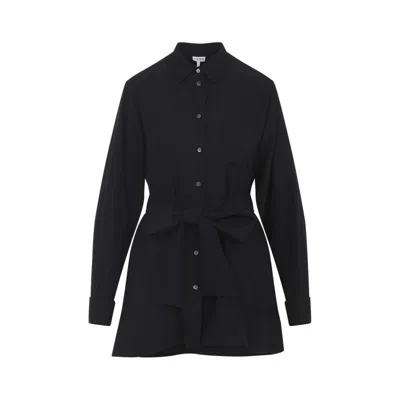 Loewe Women Black Belted Shirt, Xs Luxury Tops For Women Darveys