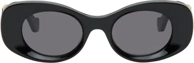 Loewe Black Beveled Oval Maxi Anagram Sunglasses