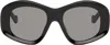 Loewe Anagram 51mm Beveled Acetate Pentagon Sunglasses In Black