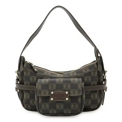 Pre-owned Loewe Black Brown Dark Brown Pvc Leather Shoulder Bag ()