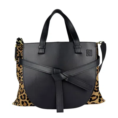 Pre-owned Loewe Black Brown Leather Handbag Shoulder Bag ()