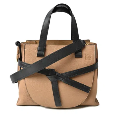 Pre-owned Loewe Black Brown Leather Handbag Shoulder Bag () In Black, Brown