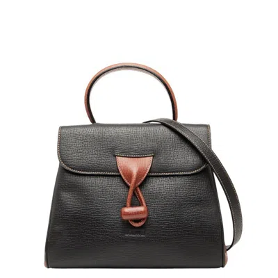 Pre-owned Loewe Black Brown Leather Handbag Shoulder Bag () In Multi