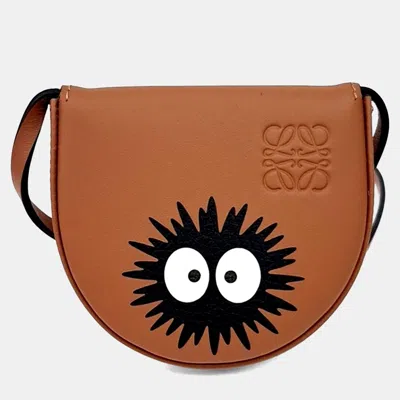 Pre-owned Loewe Black Brown Leather Heel Pouch Mini Bag