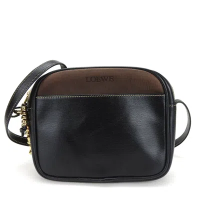 Pre-owned Loewe Black Brown Leather Shoulder Bag ()