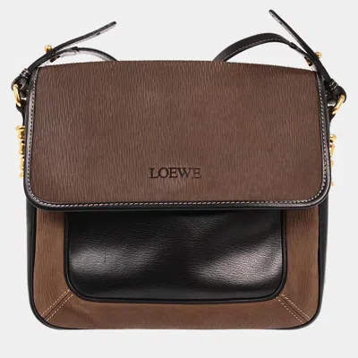 Pre-owned Loewe Black Brown Leather Velazquez Shoulder Bag