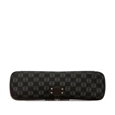 Pre-owned Loewe Black Brown Pvc Leather Clutch Bag () In Black, Brown