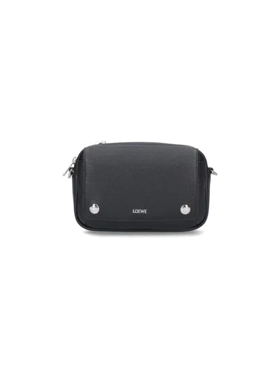 Loewe Black Calf Skin Pebble Messenger Small Bag