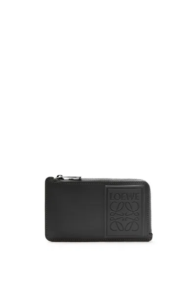 Loewe Black Calfskin Cardholder With Embossed Anagram For Men