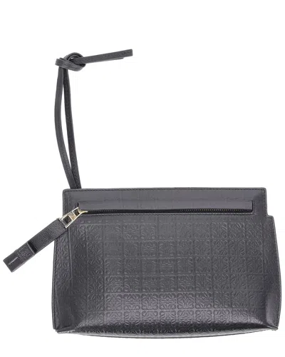Loewe Black Calfskin Leather Mini Repeat Embossed T-pouch Bag (authentic Pre-  Loved) In Pink