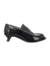 Loewe Terra Leather Kitten-heel Penny Loafers In Black
