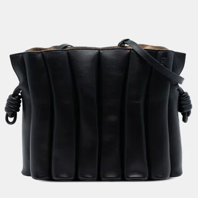 Pre-owned Loewe Black Calfskin Ondas Flamenco Knot Crossbody