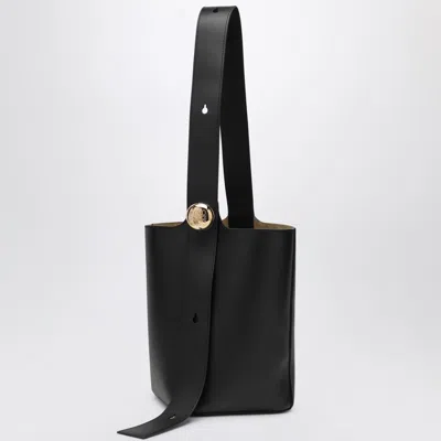 Loewe Black Calfskin Pebble Bucket Medium Bag