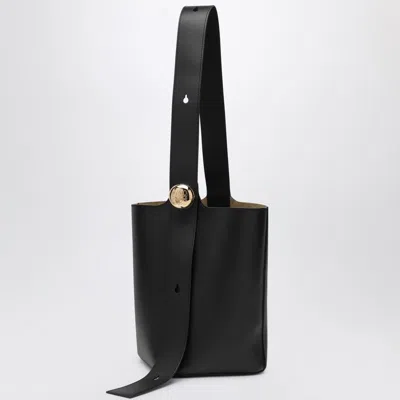 Loewe Black Calfskin Pebble Bucket Medium Bag Women