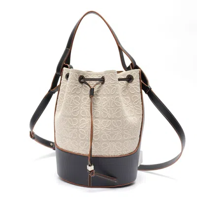 Pre-owned Loewe Black Canvas Leather Shoulder Bag ()