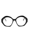 Loewe Black Anagram Round-frame Glasses In Black