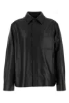 Loewe Wool Shirt With Collar And Front Pocket In Black