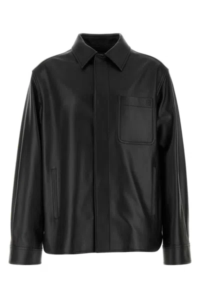 LOEWE BLACK CLASSIC LEATHER JACKET