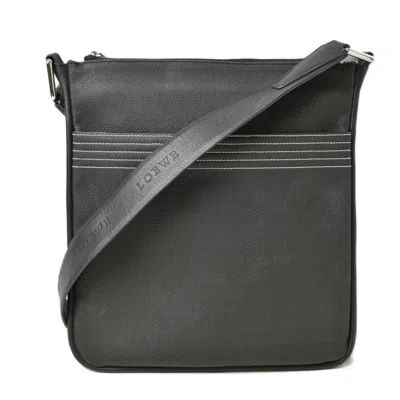 Pre-owned Loewe Black Coated Canvas Messenger Bag Shoulder Bag ()