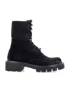 Loewe Sierra Suede Lace-up Combat Boots In Black