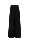 Loewe Black Cotton Blend Wide-leg Pant In Black